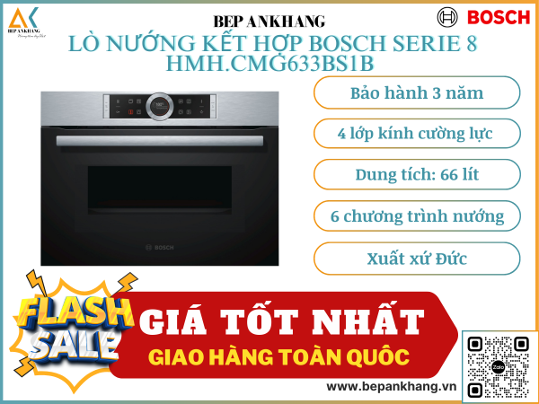  Lò nướng kết hợp Bosch serie 8 HMH.CMG633BS1B - Germany